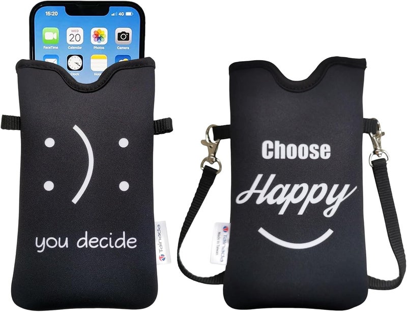 Tainada Men Women Neoprene Phone Sleeve Pouch Case Bag with Crossbody Strap/Neck Lanyard for iPhone 17/16/15 Pro Max, Air, 16/15 Plus, 16e, Samsung S25, A56, Google Pixel 10 (You Decide) - Image 1